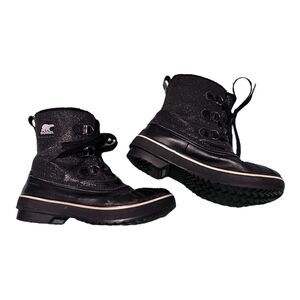 SOREL Tivoili Glitter Winter Snow Boots Size 5 Warm Waterproof Insulated Tread